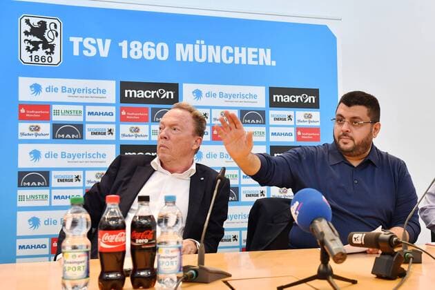 v.li:Peter CASSALETTE (Praesident 1860 Muenchen),Hasan ISMAIK (Investor und Aufsichtsratsvorsitzender 1860 Muenchen), Fussball,2.Liga. Pressekonferenz TSV 1860 Muenchen am 22.11.2016.