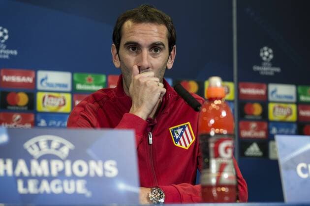 Fußball, CL, Atletico Madrid PK Atletico de Madrid s Diego Godin during the official press conference PK Pressekonferenz before the Champions League match between Atletico de Madrid and PSV Eindhoven at Vicente Calderon Stadium in Madrid , Spain. November 22, 2016.  (20161122008)