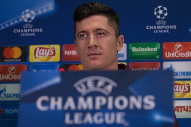 Fußball, CL, Bayern München PK November 22, 2016 - Rostov-On-Don, Russia - Franck Robert Lewandowski of FC Bayern Munich attends a press conference PK Pressekonferenz prior to the UEFA Champions League Group D football match between FC Bayern Munich and FC Rostov, at Olimp 2 Stadium in Rostov-on-Don, Russia on Novemberr 22, 2016. FC Bayern Muenchen - Training & Press Conference  - ZUMAn230 20161122_zaa_n230_084