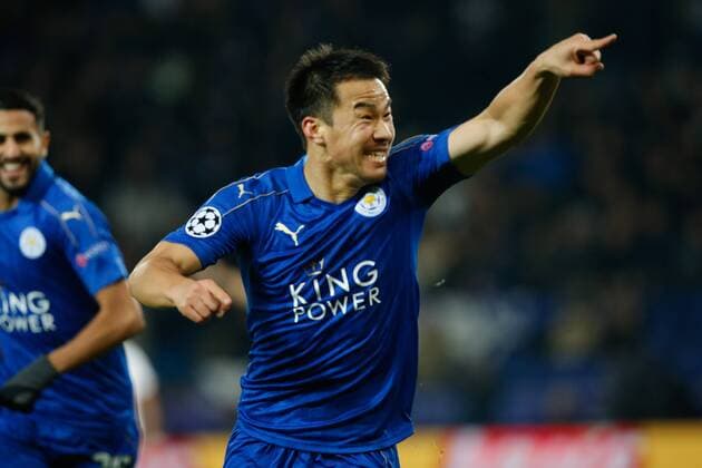 Fußball, CL, Leicester City - FC Brügge Leicester s Shinji Okazaki celebrates after scoring during a game between British club Leicester City Football Club and Belgian first division soccer team Club Brugge KV, the fifth game of the Champions League group stage competition, in the group G, in Leicester, Great Britain, Tuesday 22 November 2016. BRUNOxFAHY  x04980674x