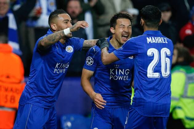 Fußball, CL, Leicester City - FC Brügge Leicester s Shinji Okazaki celebrates after scoring during a game between British club Leicester City Football Club and Belgian first division soccer team Club Brugge KV, the fifth game of the Champions League group stage competition, in the group G, in Leicester, Great Britain, Tuesday 22 November 2016. BRUNOxFAHY  x04980675x