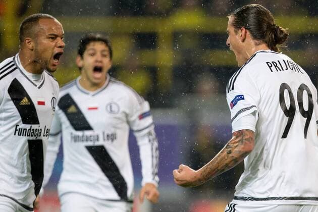 CL 2016 17 Borussia vs Legia Champions League group stage Borussia Dortmund vs. Legia Warszawa on November 22, 2016 in Dortmund, Germany In the picture: vadis Odjidja, Aleksandar Prijovic gol 0:1  EN_01235625_0005