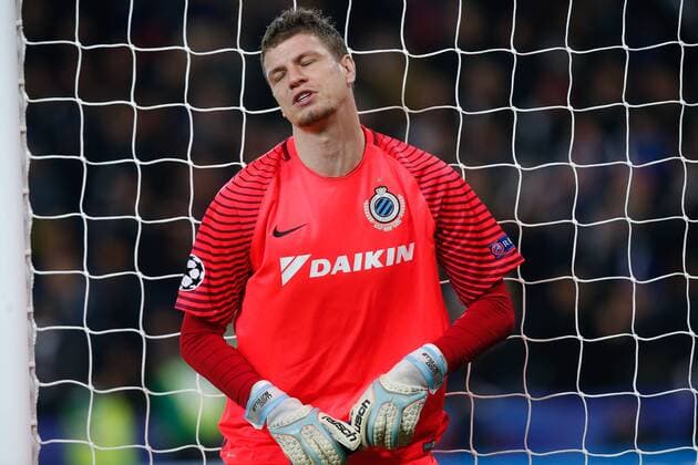 Fußball, CL, Leicester City - FC Brügge Club s goalkeeper Ludovic Butelle looks dejected during a game between British club Leicester City Football Club and Belgian first division soccer team Club Brugge KV, the fifth game of the Champions League group stage competition, in the group G, in Leicester, Great Britain, Tuesday 22 November 2016. BRUNOxFAHY  x04980719x