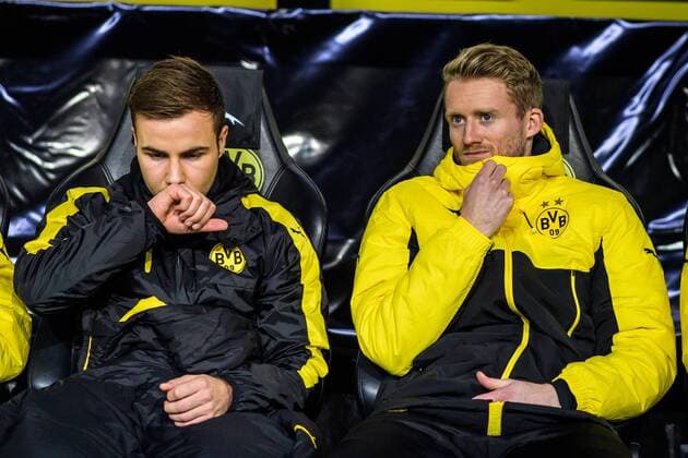 Mario Goetze (Borussia Dortmund 10) und Andre Schuerrle (Borussia Dortmund 21) auf der Ersatzbank beim Champions League Spiel zwischen Borussia Dortmund und Legia Warschau am 22.11.2016 Dortmund Copyright: xSchuelerx xEibnerx-xPressefotox EP_JSE