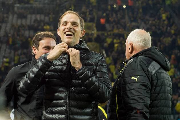 Fußball, CL, Borussia Dortmund - Legia Warschau Dortmund, Germany 22.11.2016, UEFA Champions League - 2016 17 Season, Group F - Matchday 5, BV Borussia Dortmund - Legia Warschau, Trainer Thomas Tuchel (BVB) lacht ( DeFodi001