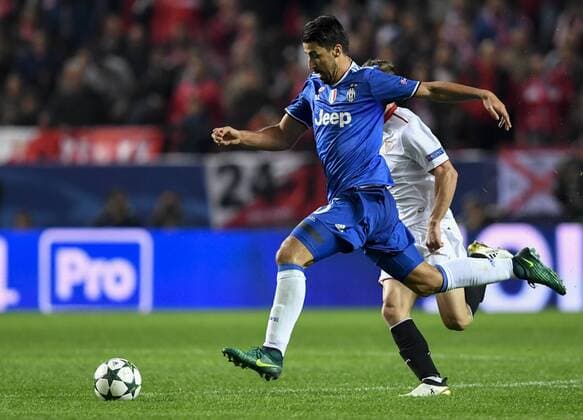 Fußball, CL, FC Sevilla - Juventus Turin Sevilla, Spanien: Sami Khedira - Fussball, Champions League, FC Sevilla vs. Juventus Turin  xCristobalxDuenasx xChampionsxLeague,2016,xSevillaxFCx-xJuventusx