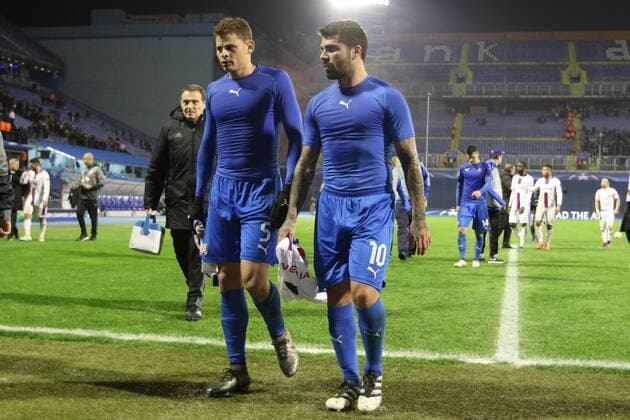 Zagreb, 22.11.2016., Stadion Maksimir - UEFA Champions League 2016 2017 Season, Group H. GNK DINAMO Zagreb (blue) - Olympique Lyon (white) 0:1 Jonas (5) and Paulo Machado (10)