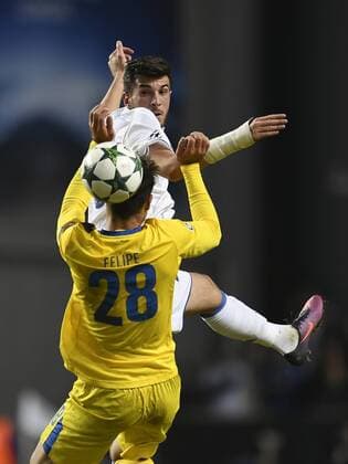 Fußball, CL, FC Kopenhagen - FC Porto Andrija Pavlovic, FC Kobenhavn, FCK, Felipe, FC Porto 20161122, Copenhagen, Denmark: Fodbold Champions League group play FC Copenhagen - FC Porto: Andrija Pavlovic, FC Kobenhavn, FCK, Felipe, FC Porto