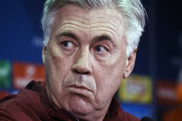 ROSTOV-ON-DON, RUSSIA - NOVEMBER 22, 2016: Bayern Munich s manager Carlo Ancelotti gives a press conference PK Pressekonferenz ahead of a UEFA Champions League Group D football match between FC Rostov and Bayern Munich. Valery Matytsin TASS  TS03879A