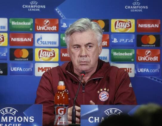 ROSTOV-ON-DON, RUSSIA - NOVEMBER 22, 2016: Bayern Munich s manager Carlo Ancelotti gives a press conference PK Pressekonferenz ahead of a UEFA Champions League Group D football match between FC Rostov and Bayern Munich. Valery Matytsin TASS  TS038796