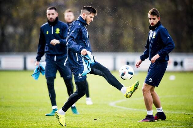 Fußball, EL, Training KAA Gent Gent s Rami Gershon pictured in action during a training session of Belgian soccer team KAA Gent, Wednesday 23 November 2016, in Gent. Tomorrow Gent is playing the fifth game of the group stage of the Europa League competition against Portuguese team SC Braga, in the grou^p H. JASPERxJACOBS  x04981114x