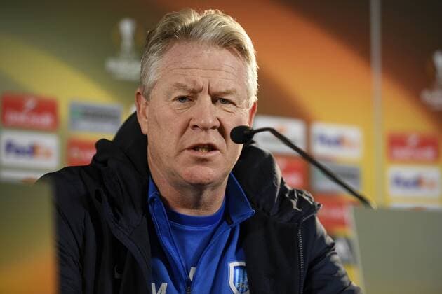 Genk s head coach Peter Maes pictured during a press conference PK Pressekonferenz of Belgian soccer team RC Genk, Wednesday 23 November 2016, in Genk. Tomorrow Genk is playing the fifth game of the group stage of the Europa League competition against Austrian team Rapid Wien in the group F. YORICKxJANSENS  x04981176x