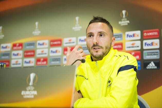 Fußball, EL, PK KAA Gent Gent s Danijel Milicevic pictured during a press conference PK Pressekonferenz of Belgian soccer team KAA Gent, Wednesday 23 November 2016, in Gent. Tomorrow Gent is playing the fifth game of the group stage of the Europa League competition against Portuguese team SC Braga, in the group H. JASPERxJACOBS  x04981203x