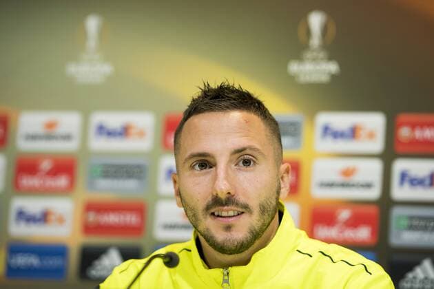 Fußball, EL, PK KAA Gent Gent s Danijel Milicevic pictured during a press conference PK Pressekonferenz of Belgian soccer team KAA Gent, Wednesday 23 November 2016, in Gent. Tomorrow Gent is playing the fifth game of the group stage of the Europa League competition against Portuguese team SC Braga, in the group H. JASPERxJACOBS  x04981272x