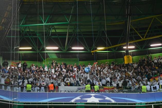 UEFA Champions League UEFA Champions League Portugal, Lisbon,Nov 22,2016 - SPORTING-REAL MADRID - Real Madrid supporters in action during UEFA Champions League football match between Sporting and Real Madrid, in Lisbon, Portugal.  Copyright: BrunoxdexCarvalho