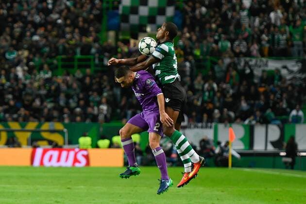 UEFA Champions League Portugal, Lisbon,Nov 22,2016 - SPORTING-REAL MADRID - Carvajal (L) and Zeegelaar (R) in action during UEFA Champions League football match between Sporting and Real Madrid, in Lisbon, Portugal.  Copyright: BrunoxdexCarvalho