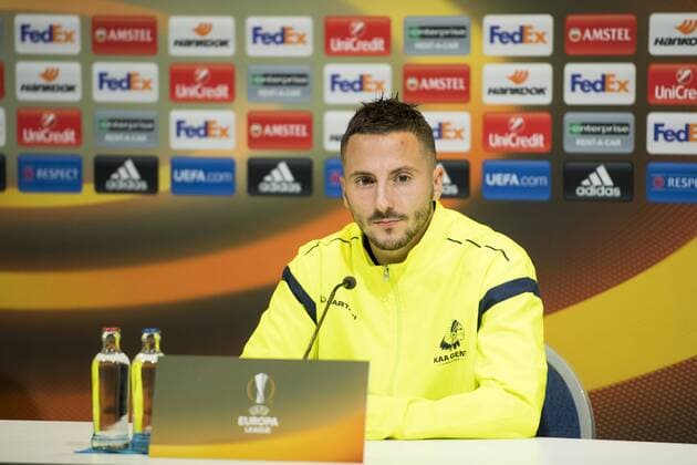 Fußball, EL, PK KAA Gent Gent s Danijel Milicevic pictured during a press conference PK Pressekonferenz of Belgian soccer team KAA Gent, Wednesday 23 November 2016, in Gent. Tomorrow Gent is playing the fifth game of the group stage of the Europa League competition against Portuguese team SC Braga, in the group H. JASPERxJACOBS  x04981276x