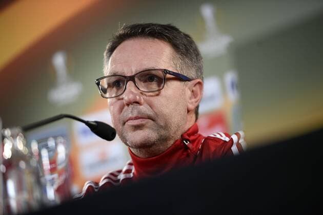 Rapid s head coach Damir Canadi pictured during a press conference PK Pressekonferenz of Austrian team Rapid Wien, Wednesday 23 November 2016, in Genk. Tomorrow Genk is playing the fifth game of the group stage of the Europa League competition against Belgian soccer team RC Genk, in the group F. YORICKxJANSENS  x04981672x