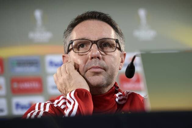 Rapid s head coach Damir Canadi pictured during a press conference PK Pressekonferenz of Austrian team Rapid Wien, Wednesday 23 November 2016, in Genk. Tomorrow Genk is playing the fifth game of the group stage of the Europa League competition against Belgian soccer team RC Genk, in the group F. YORICKxJANSENS  x04981667x