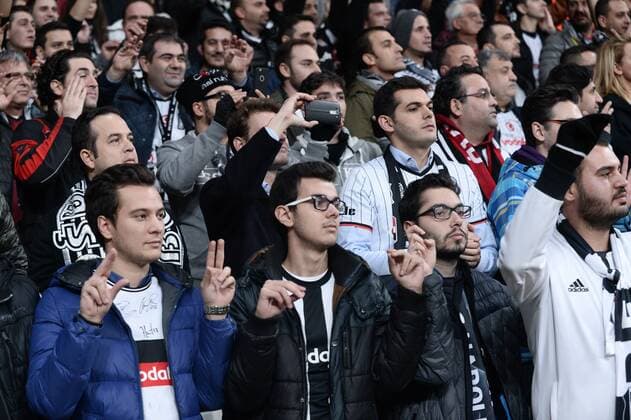 UEFA Champions League Group B match between Besiktas and Benfica at Vodafone Arena in Istanbul , Turkey ,November 23 , 2016. Pictured Fans of Besiktas. 