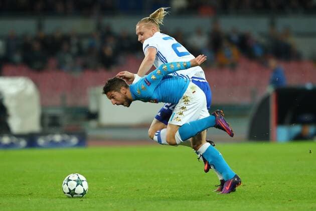 Dries Mertens Napoli, Domagoj Vida Dynamo Kiev Napoli 23-11-2016 Stadio San Paolo Football Calcio UEFA Champions League 2016 2017 Group B. SSC Napoli vs. Dynamo Kiev cesarexpurini