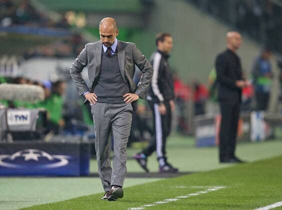 23.11.2016, Fussball UEFA Champions League 2016 2017, Gruppenphase, 5.Spieltag, Borussia Mönchengladbach - Manchester City, im Borussia-Park Mönchengladbach. Trainer Pep Guardiola (Manchester City) 