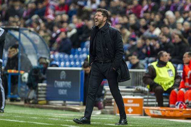 Atletico de Madrid s coach Diego Pablo Cholo Simeone during the Champions League match between Atletico de Madrid and PSV Eindhoven at Vicente Calderon Stadium in Madrid , Spain. November 23, 2016.  (20161123023)