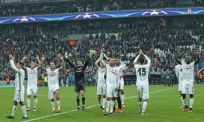 UEFA Champions League Group B match between Besiktas and Benfica at Vodafone Arena in Istanbul , Turkey ,November 23 , 2016. Final Score : Besiktas 3 - Benfica 3 Pictured: Besiktas players celebrates after the match . ( Oguzhan Ozyakup ) 