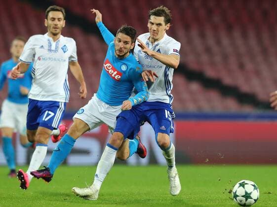 Dries Mertens Napoli, Denys Garmash Dynamo Kiev Napoli 23-11-2016 Stadio San Paolo Football Calcio UEFA Champions League 2016 2017 Group B. SSC Napoli vs. Dynamo Kiev cesarexpurini