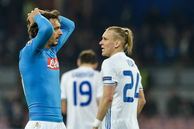 November 23, 2016 - Rome, Italy - Manolo Gabbiadini of Napoli rues a missed chance during the UEFA Champions League group B match between Napoli and Dynamo Kyiv at Stadio San Paolo, Naples, Italy on 23 November 2016. Napoli v Dynamo Kyiv - UEFA Champions League  - ZUMAn230 20161123_zaa_n230_227