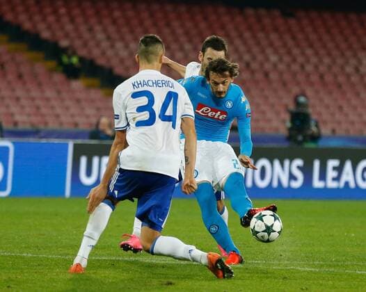 November 23, 2016 - Naples, Italy - Manolo Gabbiadini of SSC Napoli in action during the Champions League match between SSC Napoli and Dinamo Kiev at San Paolo Stadium, in Naples, Italy on Nov 23, 2016. SSC Napoli v FC Dynamo Kyiv - UEFA Champions League  - ZUMAn230 20161123_zaa_n230_242