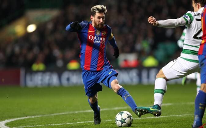 Football - 2016 2017 UEFA Champions League - Group C: Celtic vs. Barcelona Lionel Messi of Barcelona , at Celtic Park. COLORSPORT 