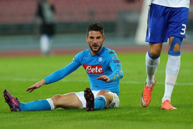 Dries Mertens Napoli dejection Napoli 23-11-2016 Stadio San Paolo Football Calcio UEFA Champions League 2016 2017 Group B. SSC Napoli vs. Dynamo Kiev cesarexpurini