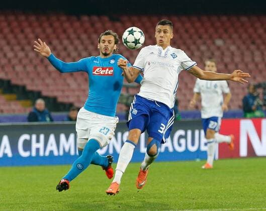 November 23, 2016 - Naples, Italy - Manolo Gabbiadini of SSC Napoli in action during the Champions League match between SSC Napoli and Dinamo Kiev at San Paolo Stadium, in Naples, Italy on Nov 23, 2016. SSC Napoli v FC Dynamo Kyiv - UEFA Champions League  - ZUMAn230 20161123_zaa_n230_244