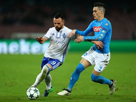 November 23, 2016 - Naples, Italy - Mykola Morozyuk of Dynamo Kiev and Jose Maria Callejon of Napoli during the UEFA Champions League football match Napoli vs Dynamo Kiev on November 23, 2016 at the San Paolo stadium in Naples. SSC Napoli v FC Dynamo Kyiv - UEFA Champions League  - ZUMAn230 20161123_zaa_n230_260