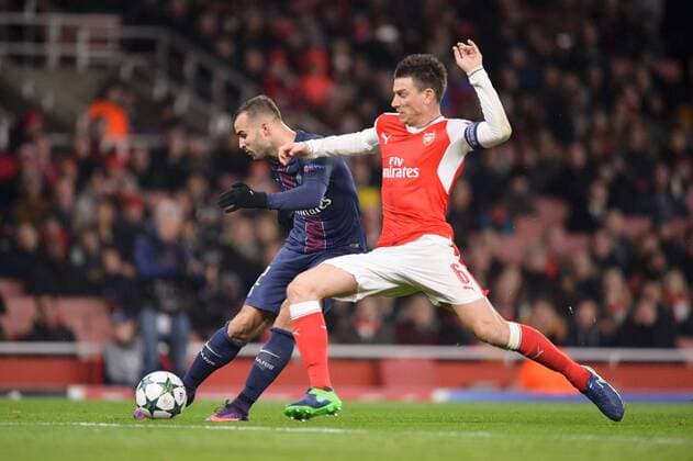 22 JESE (psg) - 06 Laurent Koscielny (ars) - Fussball, Champions League, FC Arsenal vs. Paris Saint Germain PSG - 23 11 2016 AnthonyBIBARD FEP Panoramic 
