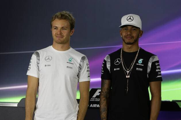 Abu Dhabi Grand Prix, UAE 24 - 27 November 2016 24.11.2016 - press conference PK Pressekonferenz , Nico Rosberg (GER) Mercedes AMG F1 W07 Hybrid and Lewis Hamilton (GBR) Mercedes AMG F1 W07 Hybrid 