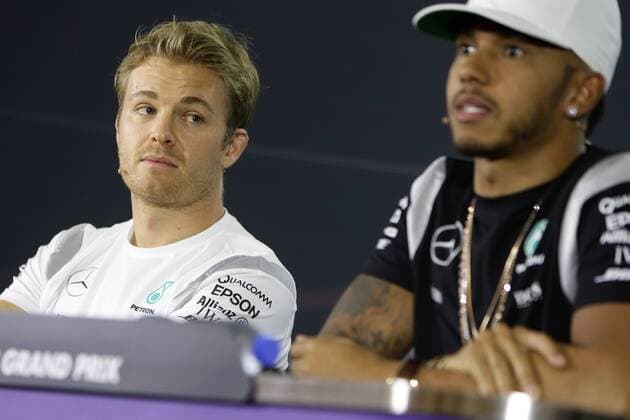 Abu Dhabi Grand Prix, UAE 24 - 27 November 2016 24.11.2016 - press conference PK Pressekonferenz , Nico Rosberg (GER) Mercedes AMG F1 W07 Hybrid and Lewis Hamilton (GBR) Mercedes AMG F1 W07 Hybrid 