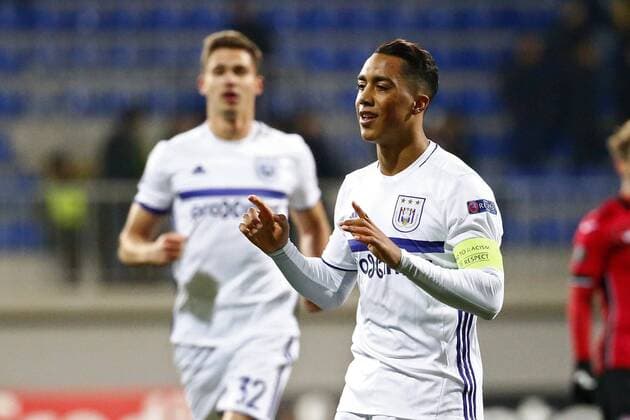 BAKU, AZERBAIJAN - NOVEMBER 24 : Youri Tielemans midfielder of RSC Anderlecht scores and celebrates pictured during the Europa League match between Qabala PFk and Rsca in Baku, Azerbaijan. 24 11 2016 FOOTBALL : Qabala vs Anderlecht - Europa League - Baku - 24 11 2016 PhotoNews Panoramic  665590057