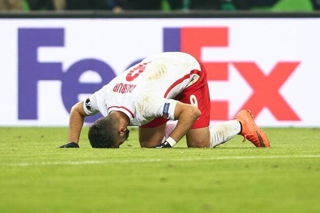 SOCCER - EL, Krasnodar vs RBS KRASNODAR,RUSSIA,24.NOV.16 - SOCCER - UEFA Europa League, group stage, FK Krasnodar vs Red Bull Salzburg. Image shows the rejoicing of Munas Dabbur (RBS). GEPAxpictures xFelixxRoittner