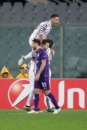 L esultanza dopo il gol di Yevhen Shakhov Paok Goal Celebration Paok Firenze 24-11-2016 Stadio Artemio Franchi Europa League Fiorentina - Paok Foto Luca Pagliaricci Insidefoto LucaxPagliaricci