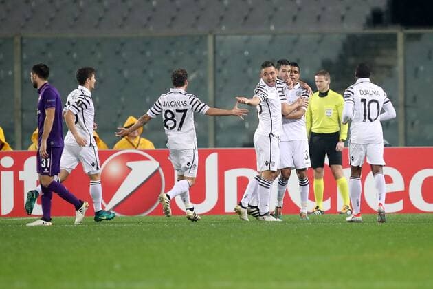 L esultanza dopo il gol di Yevhen Shakhov Paok Goal Celebration Paok Firenze 24-11-2016 Stadio Artemio Franchi Europa League Fiorentina - Paok Foto Luca Pagliaricci Insidefoto LucaxPagliaricci