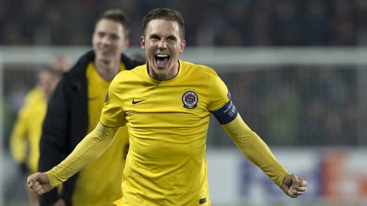 Borek Dockal of Sparta celebrates victory in the European league, 5th round, AC Sparta Praha - Southampton FC match in Prague, Czech Republic, on Thursday, November 24, 2016. (CTKxPhoto MichalxKamaryt) CTKPhotoP201611240965801  kmt 16