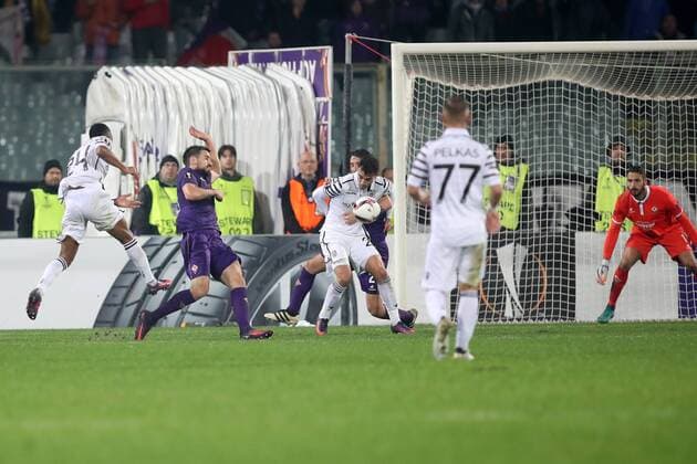 Il gol del 2-3 di Garry Rodrigues Paok Goal Celebration Paok Firenze 24-11-2016 Stadio Artemio Franchi Europa League Fiorentina - Paok Foto Luca Pagliaricci Insidefoto LucaxPagliaricci