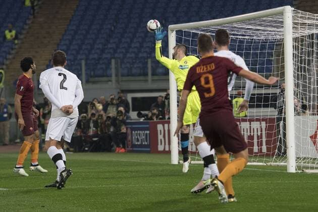 Fußball, EL, AS Rom - Viktoria Pilsen Gol Edin Dzeko Roma Goal celebration Europa Football League 2016 2017 AS Roma - Viktoria Plzen AndreaxStaccioli