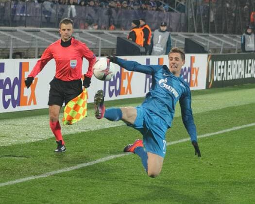 Of The Russian Federation. Saint-Petersburg. The Petrovsky Stadium. The UEFA Europa League. Zenit - Maccabi. Tel Aviv. Football match. Luka Djordjevic. MaksimxKonstantinov 