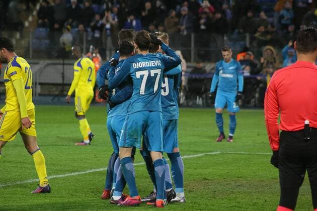 Of The Russian Federation. Saint-Petersburg. The Petrovsky Stadium. The UEFA Europa League. Zenit - Maccabi. Tel Aviv. Football match. Goal. MaksimxKonstantinov 