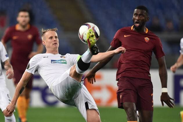 David Limbersky Plzen, Antonio Rudiger Roma Europa Football League 2016 2017 AS Roma - Viktoria Plzen AndreaxStaccioli