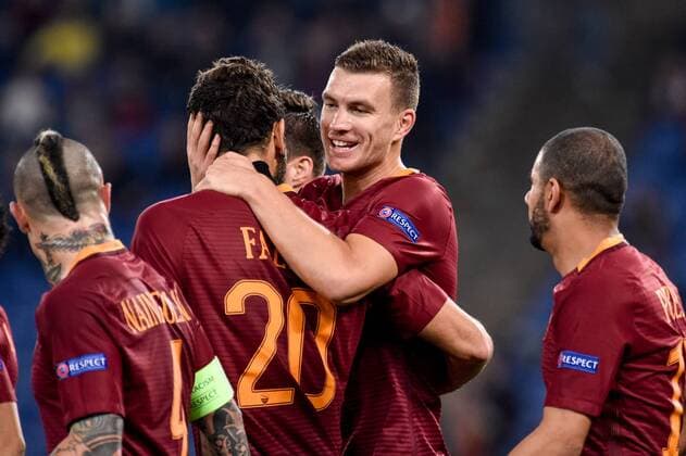 November 24, 2016 - Rome, Italy - Edin Dzeko of Roma celebrates scoring first goal during the UEFA Europa League match between Roma and Viktoria Plzen at Stadio Olimpico, Rome, Italy on 24 November 2016. Roma v Viktoria Plzen - UEFA Euope League  - ZUMAn230 20161124_zaa_n230_134
