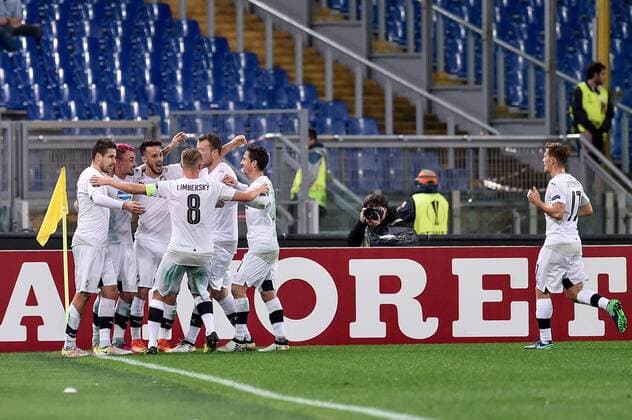 November 24, 2016 - Rome, Italy - Martin Zeman of Viktoria Plzen celebrates scoring first goal during the UEFA Europa League match between Roma and Viktoria Plzen at Stadio Olimpico, Rome, Italy on 24 November 2016. Roma v Viktoria Plzen - UEFA Euope League  - ZUMAn230 20161124_zaa_n230_135